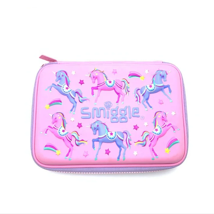 Double Zip Eva Artists Sublimation Large Unicorn Cute Leather School Children Custom Logo Pencil Bags For Girls