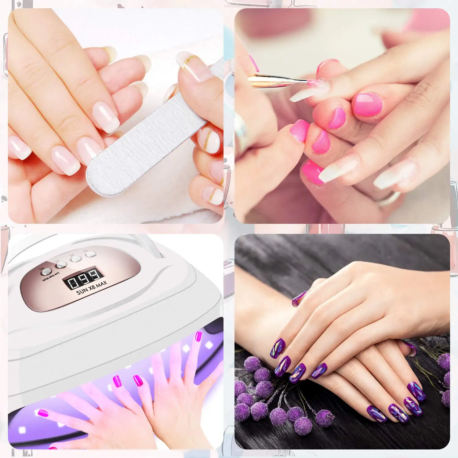 Private Label 150w Sun X8 Max High Quality Smart Touch Sensor Switch Portable Professional Nail Dryer UV Led Lamp