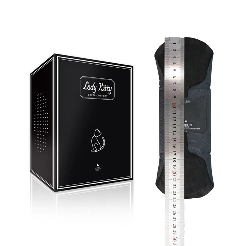 100% Cotton Black Anti Dysmenorrhea  B Grade Sanitary Napkins Maternity Absorvente, Biodegradable Serviette Hygienique In Bulk