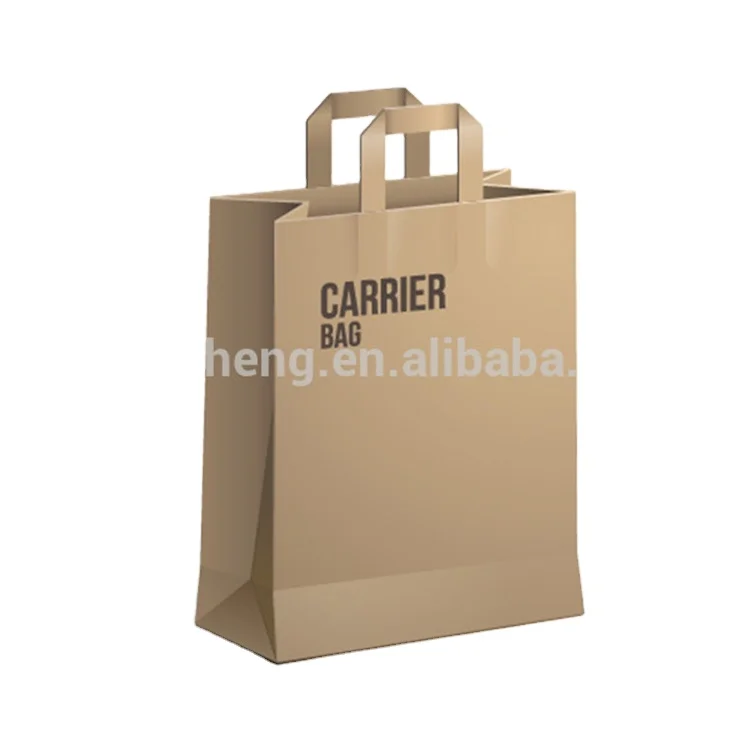 hot seller eco-friendly flat handle brown wholesales manufacturer kraft paper bag