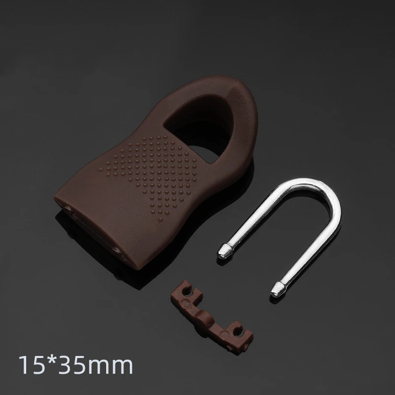 Brown Black Removable Metal Rubber Zip Puller Replacement Detachable Zipper Slider