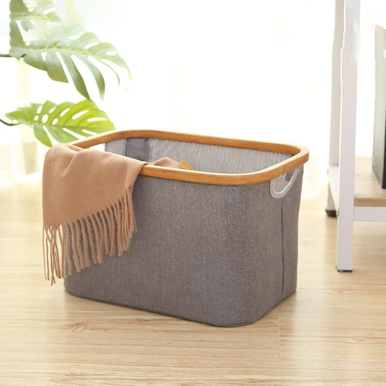 Good Price Bamboo Fabric Hotel Household Storage Organizer Dirty Clothes Laundry Hamper with Handle