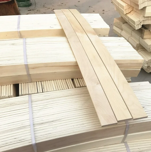 Customize various sizes of beech strengthen wooden slats bed frame