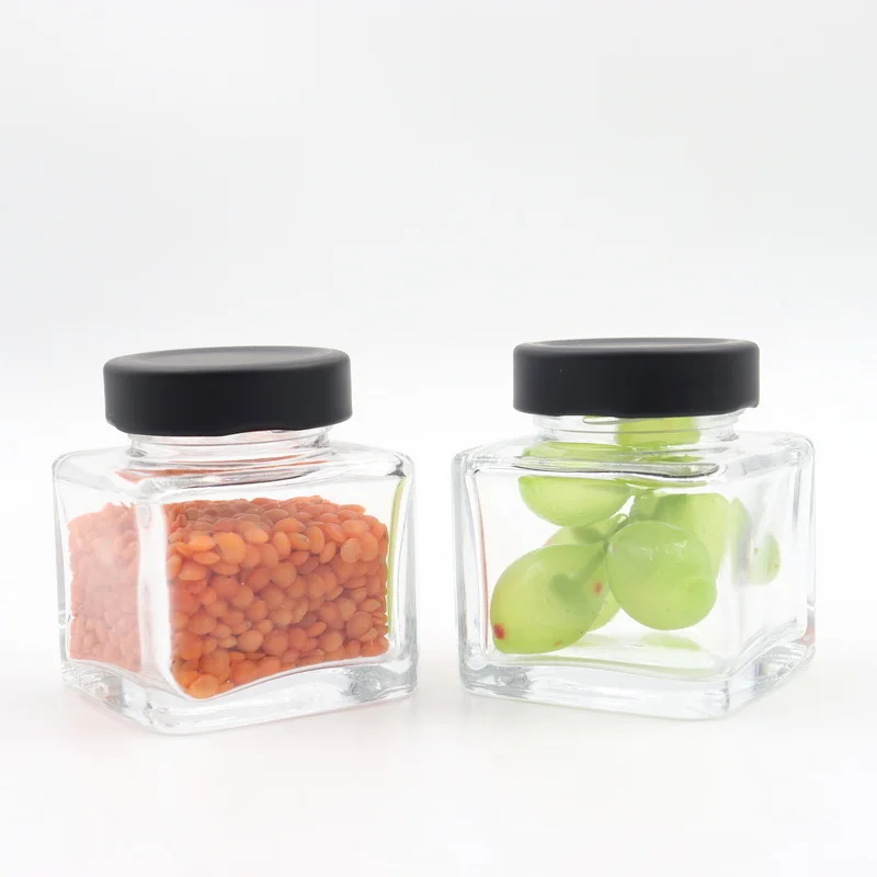 Frascos de vidrio 2 oz glass jar Plain in bulk Empty matte deep cap buy Flint airtight pot de miel frasco de vidrio para miel