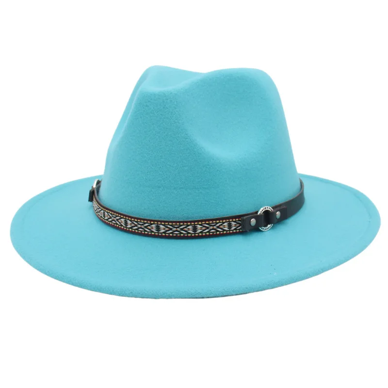 Trend hot sale Macaron color new felt Halloween Party panama hat Fantasy dance bar cowboy hat Prairie Ball Jazz hat