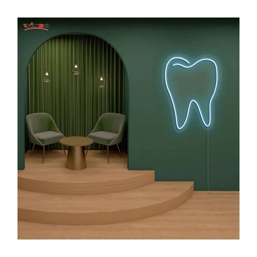 Winbo Dropshipping Custom led light neon sign Room Home Decoration Free design neon Teeth sign