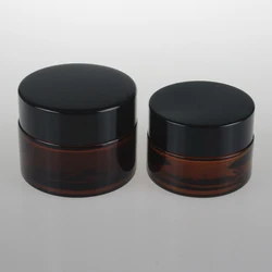 wholesale 30g amber frosted glass cream jar with silver aluminum lid, 1 ounce cosmetic jar for eye cream,30g glass bottle