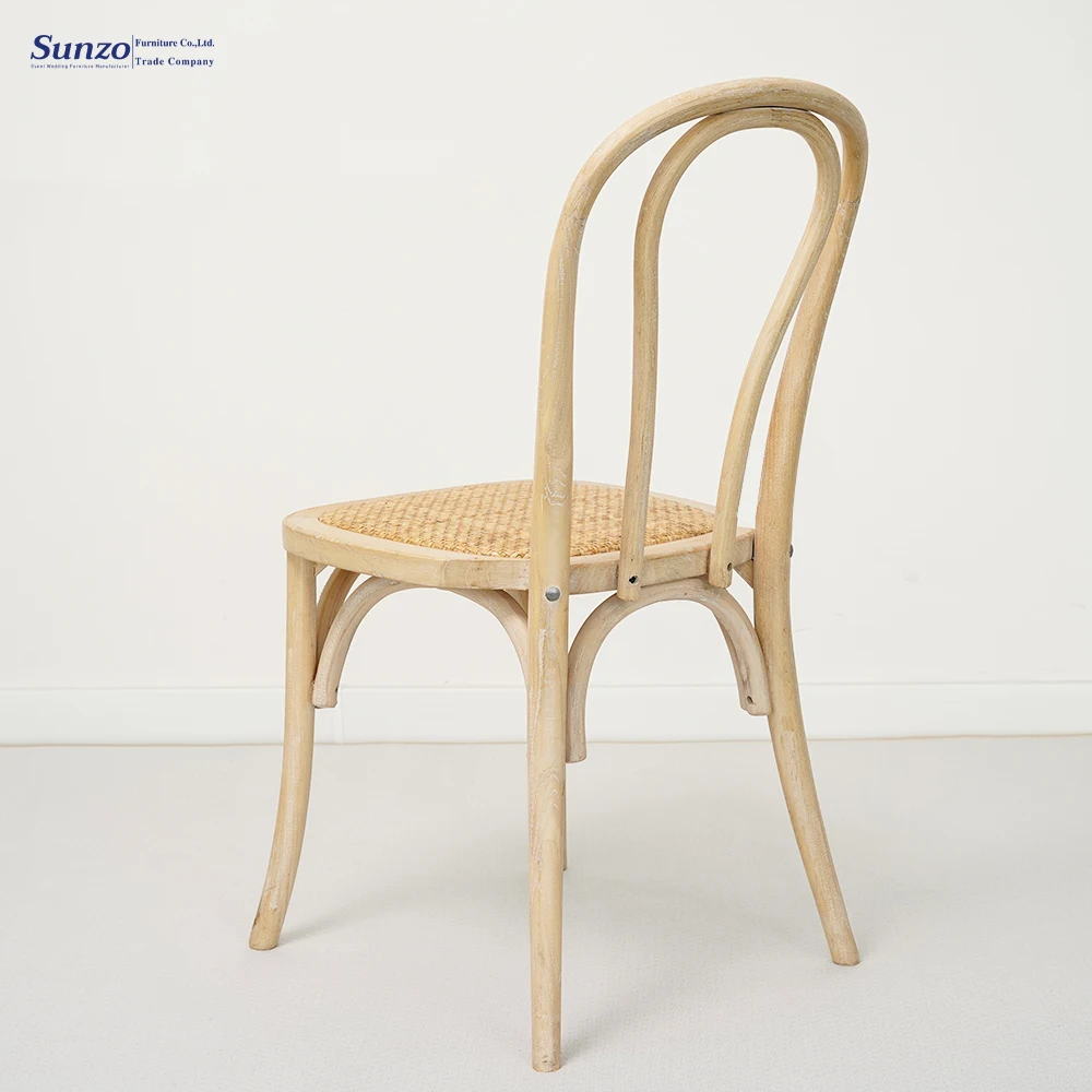 Hot Sale Wedding Stackable Rattan Seat Thonet Wood Chair silla de boda