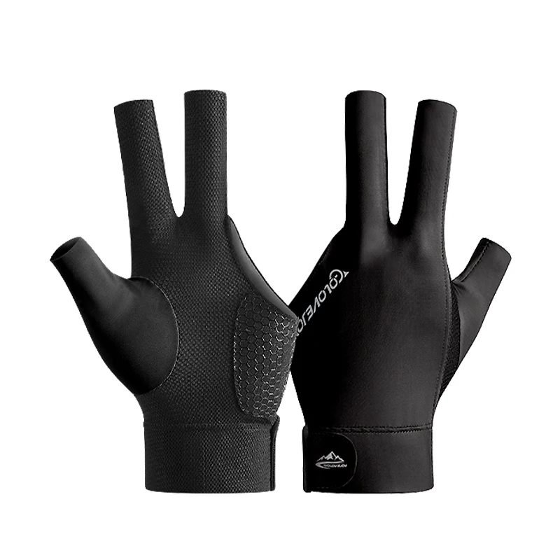 GOLOVEJOY XG67 Black Soft Smooth Spandex Three Fingers Left And Right Hand Billiard Accessories Billiard Gloves