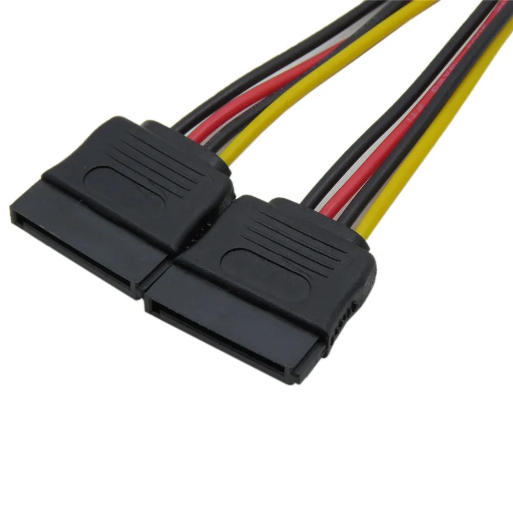 
High Quality 15 Pin SATA Male to 2 SATA Splitter Female Power Cable 