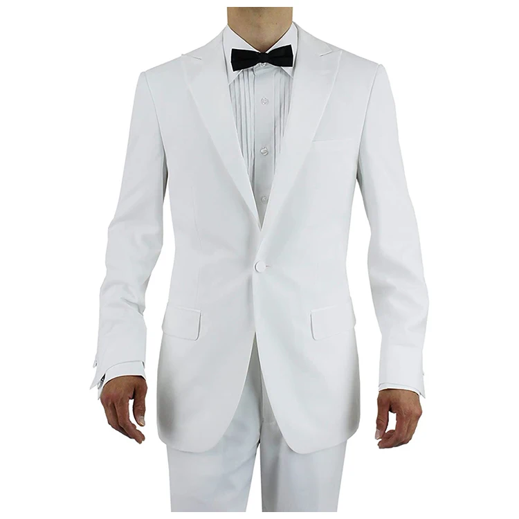 2022 Slim Fit Wedding Tuxedo Custom Made Wedding Party Suits Best Solid White Man Blazer for Prom