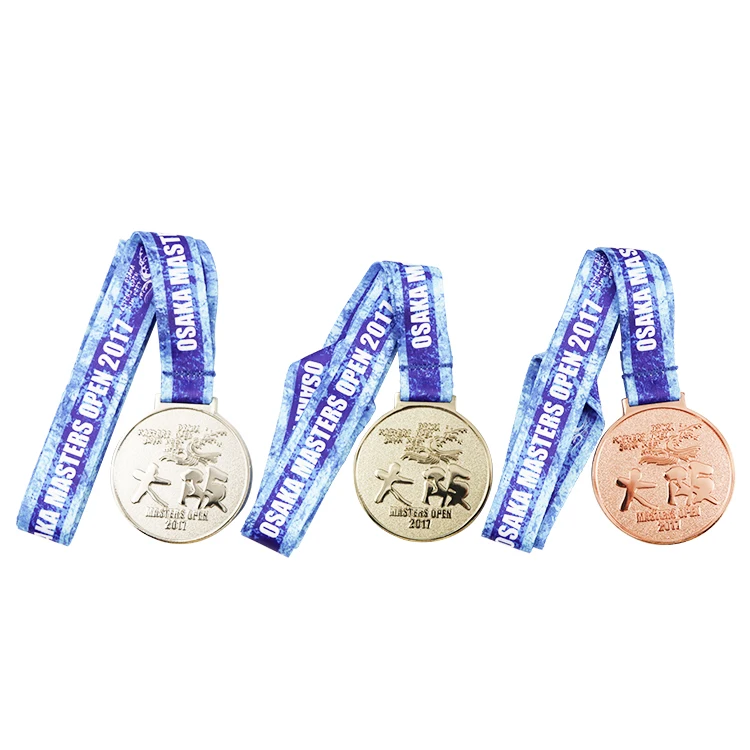 medal maker metal sport medal with color ribbon