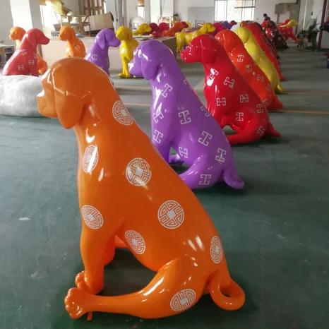 life size fiberglass dog animal dog sculpture
