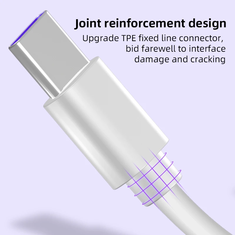 
White Type C to Cable 5A Super Fast Charging USB C Mobile Phone Data Charging Cable 0.25M 0.5M 1M 1.5M 2M 
