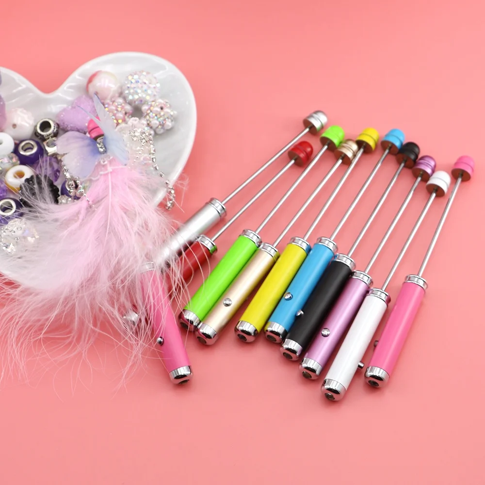 wholesale high quality beadable led stylus pen with led light ballpoint pens beadable pen