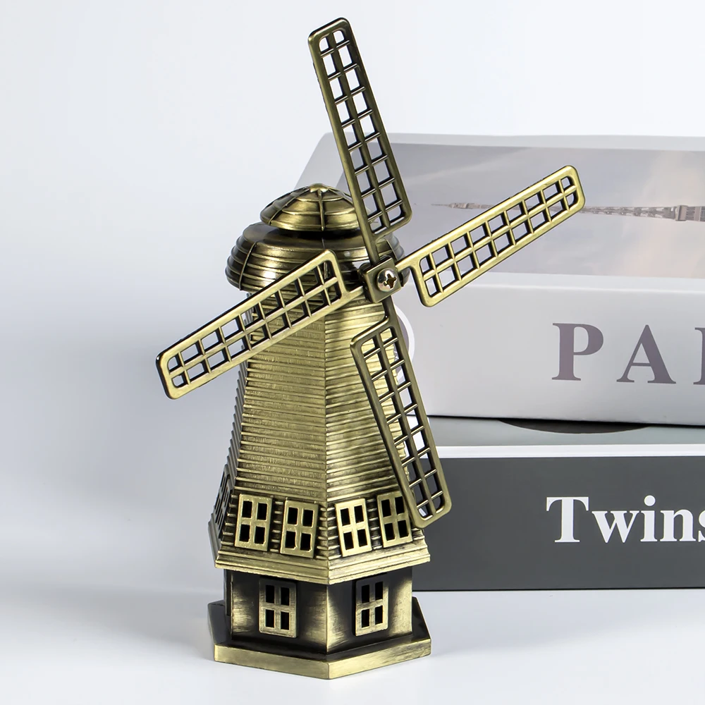 Custom Netherlands Tourist souvenir 3D Metal Windmill Model For Home Decoration