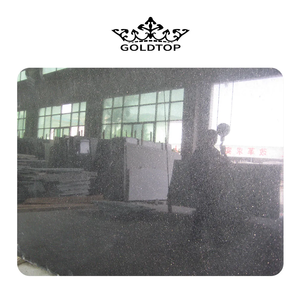 GOLDTOP OEM/ODM Granito losa hot sell wholesale slabs natural stone granite floor tile black galaxy granite kitchen countertop