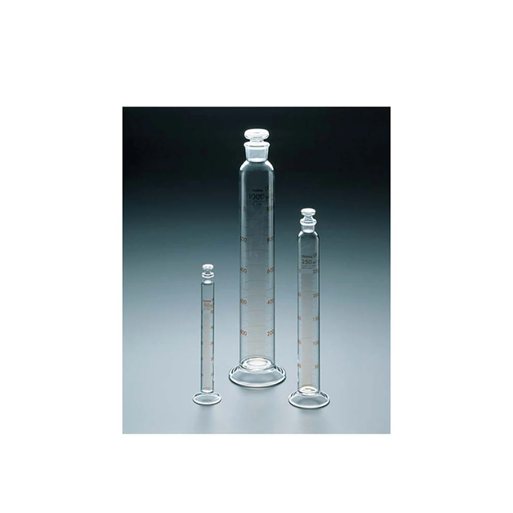 Chemistry 250ml glass lab glassware measuring cylinder with stopper