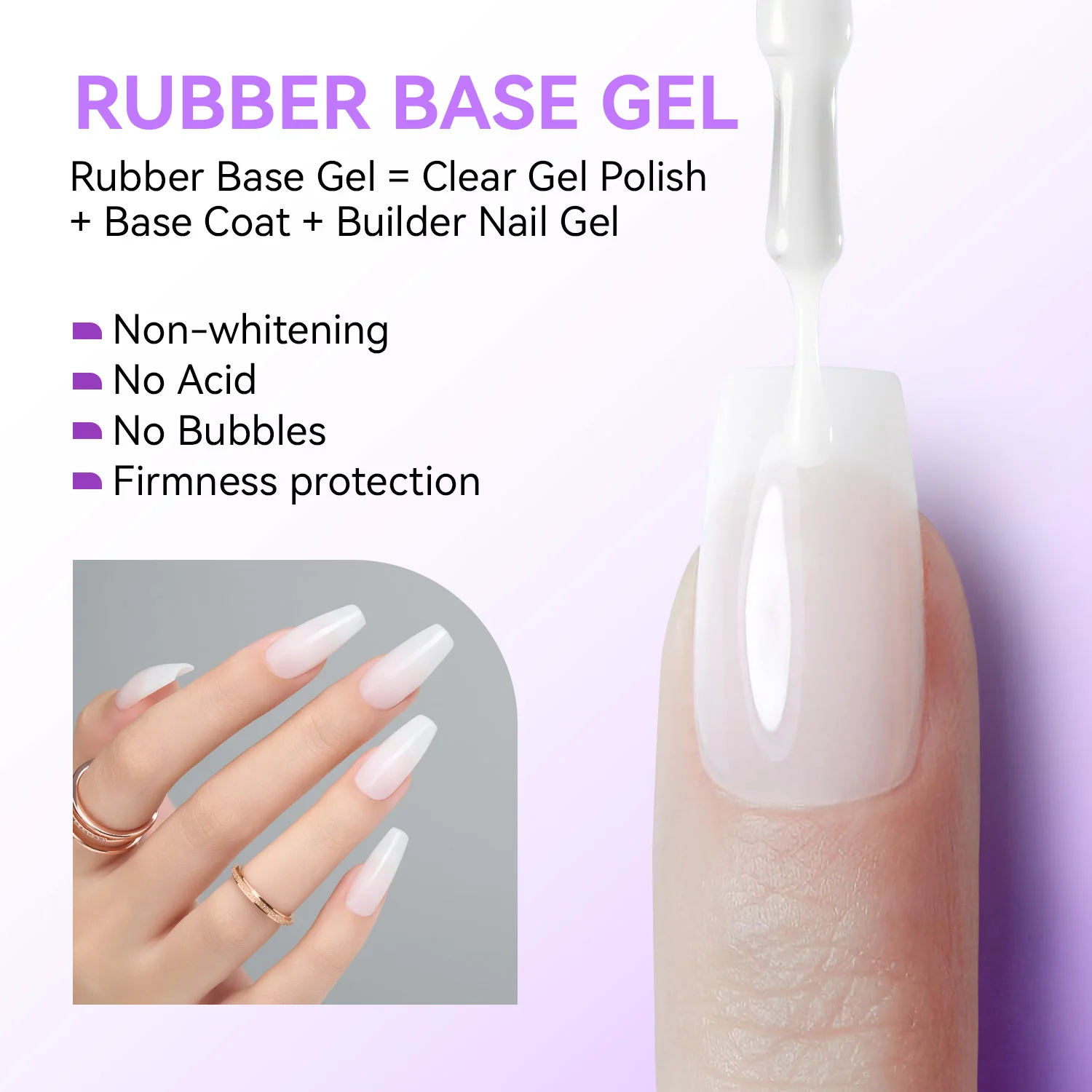 Private label 15ml nude color milky white pink mellow rose rubber base coat gel polish