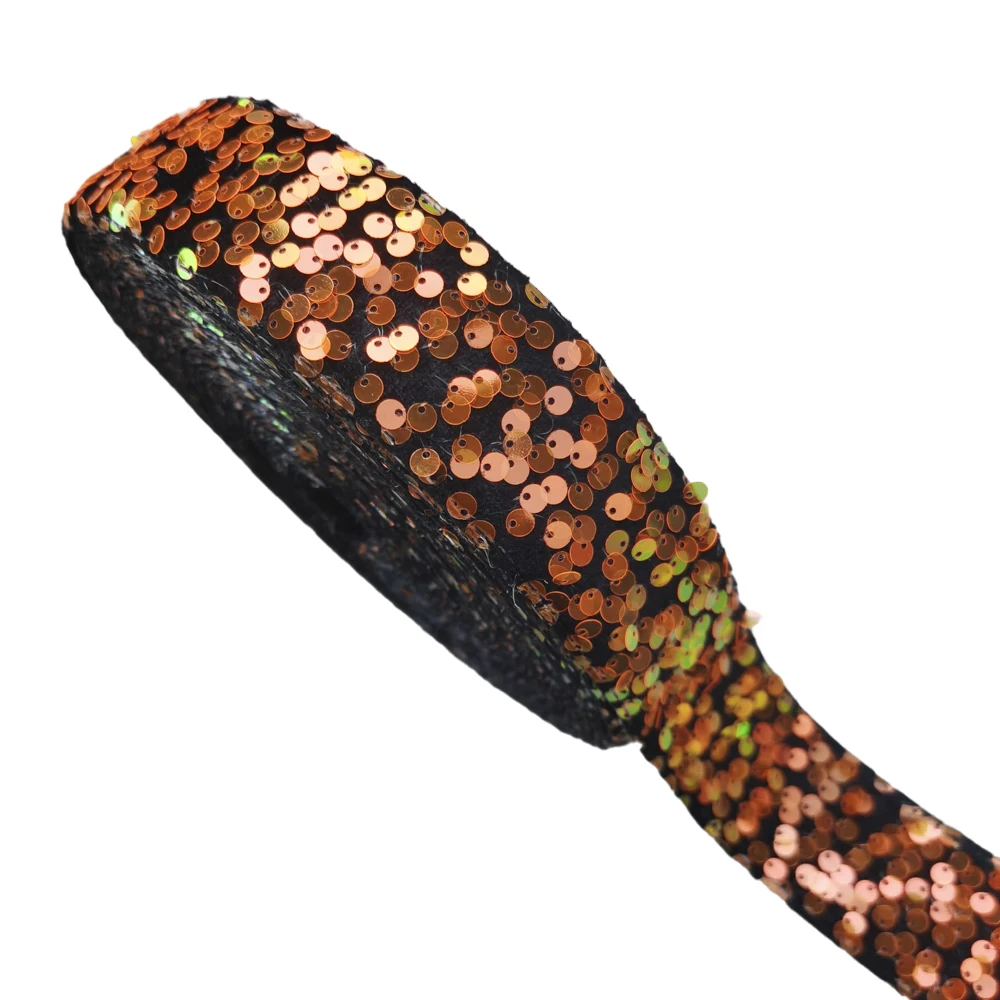 RIMISRibbon 38mm RMS New  Series Colorful Glitter Velvet Sequin Ribbon for bows or accessories diy craft