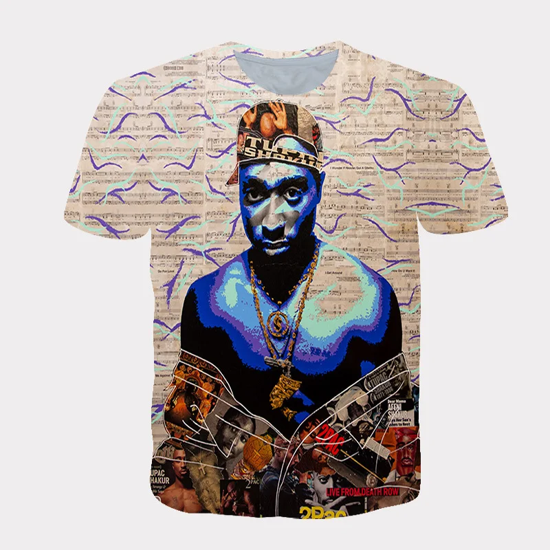 2pac 3d Print T Shirt For Men Women Summer Casual Hip Hop T-shirt  Streetwear Plus Size T Shirts