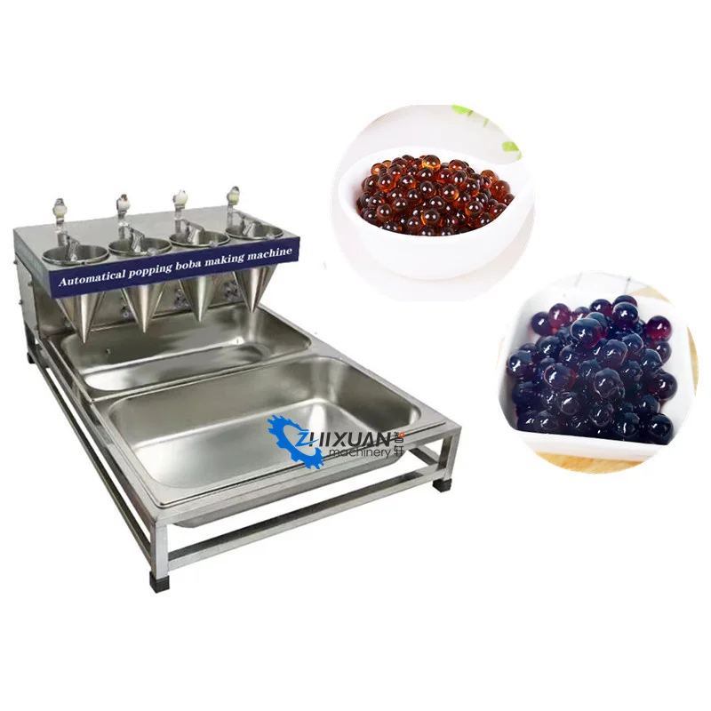 High Quality 4 Heads Popping Boba Making Machine /agar Crystal Boba Pearl Juice Balls Machine for Boba Tea Beverage Prices