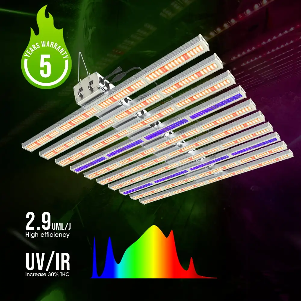 Nalite H2 New Indoor Plant Uva Uvb Uv Ir Led Grow Light 720W Lamp Bar 2.9 Umols/J Growth Strip 310Nm For Growing Indoor Plants