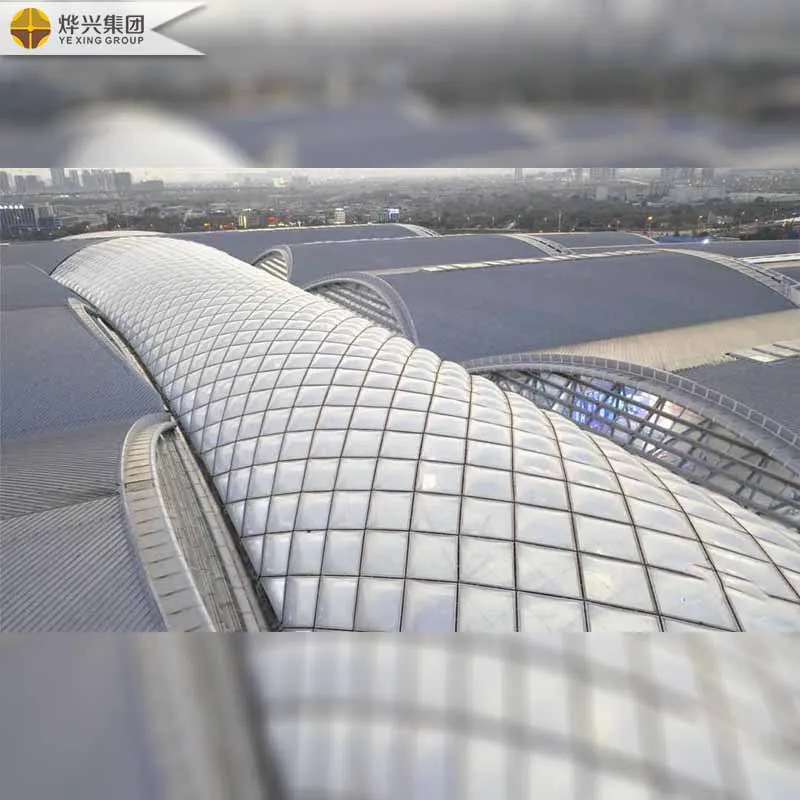 ETFE membrane structure air pillow transparent and translucent inflatable roof of high-speed rail station is durable