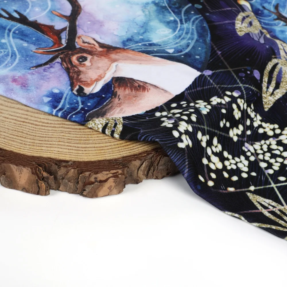 digital print double brushed poly DBP dress material polyester baby jersey fabric