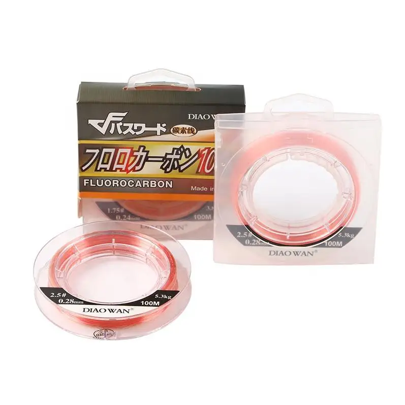 Fluorocarbon Line New Fashion 5LB-75LB High Quality Silky Material 100m or Custom Lake Anti Faded Fishing