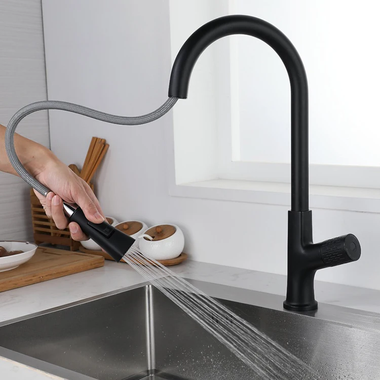 360 Rotatable Touchless Motion Sensor Pull Down Kitchen Faucet  with 2 Modes Sprayer