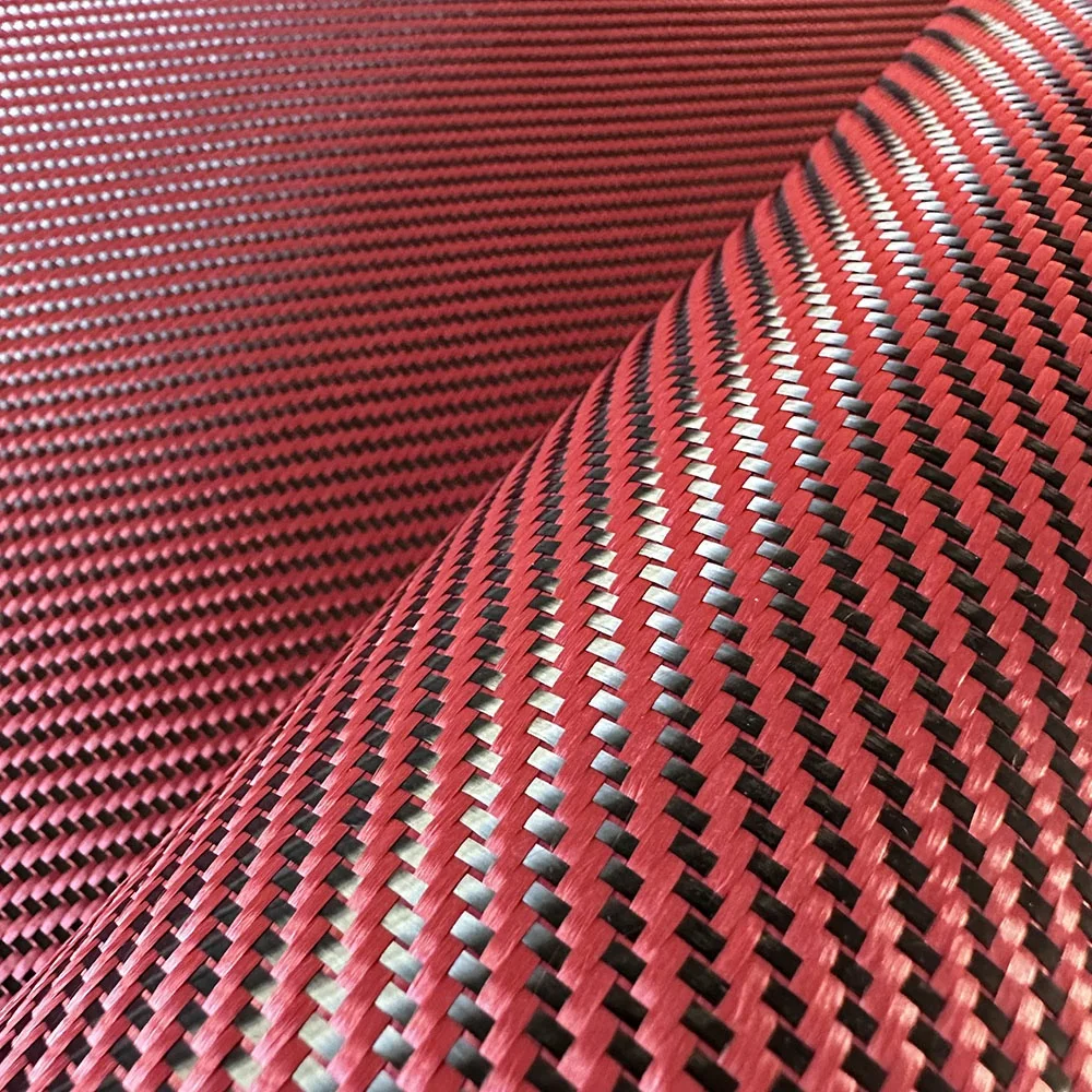 Hot Selling 100% 3k Colored 230g Carbon Aramid Hybrid Fiber Fabric Hybrid aramid cables fiber