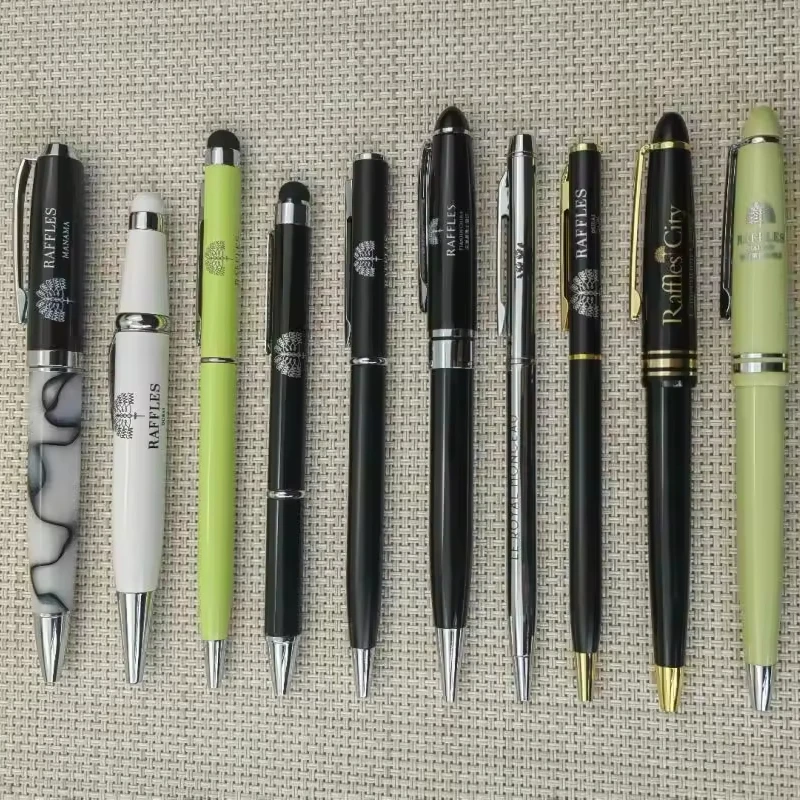 High quality Hot Sells Hotel Use Gify Twist Action Metal Slim Silver Fine Cross Roller Ballpoint Pen With Custom logo