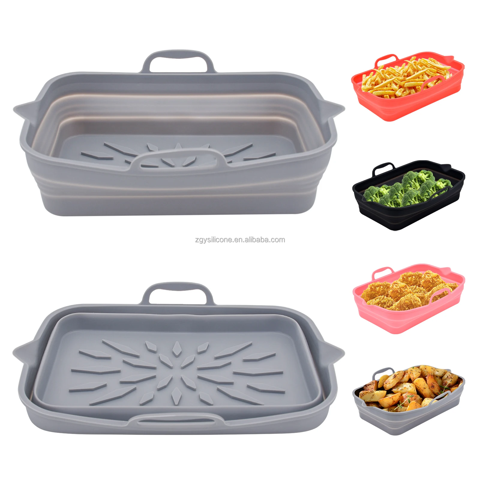 Rectangle Air Fryer Liner 8.9 inches Big Capacity Reusable Light Weight Nice Quality Silicone Air Fryer Basket