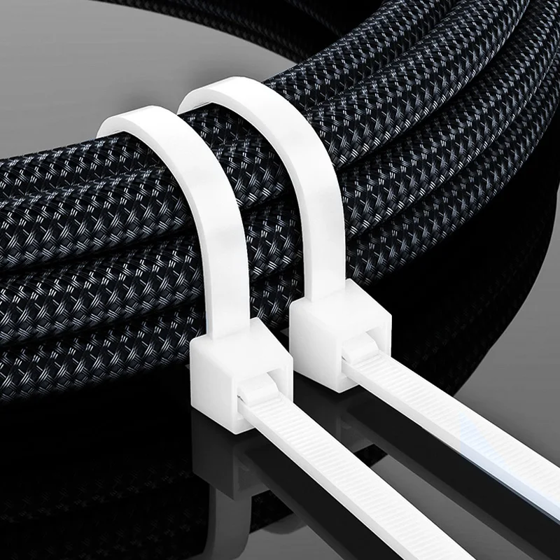 100 Pcs Pack Strong never break self-locking black nylon cable tie heavy duty plastic zip ties