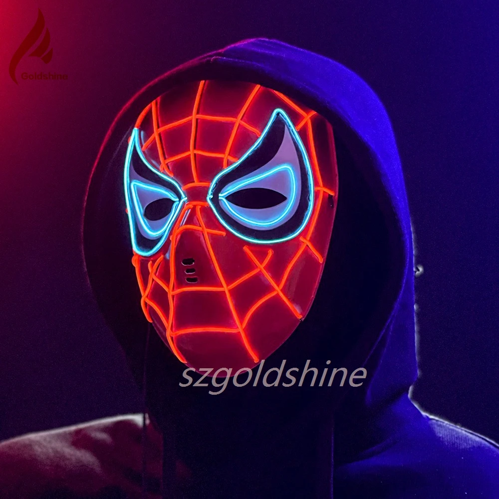 2024 Лидер продаж Marvel Hallowmas светодиодная светящаяся холодная лампа пластиковая маска Человека-паука