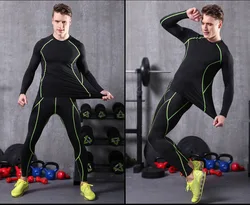Winter Thermal Underwear Sport Base Layer Running polyester Long Sleeve T Shirt Sport for Men