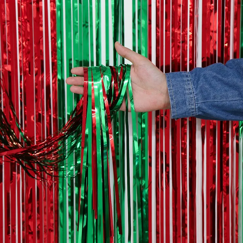 Holographic Tinsel Door Curtain Shimmering Foil Decoration for Party Entrances Rain curtain