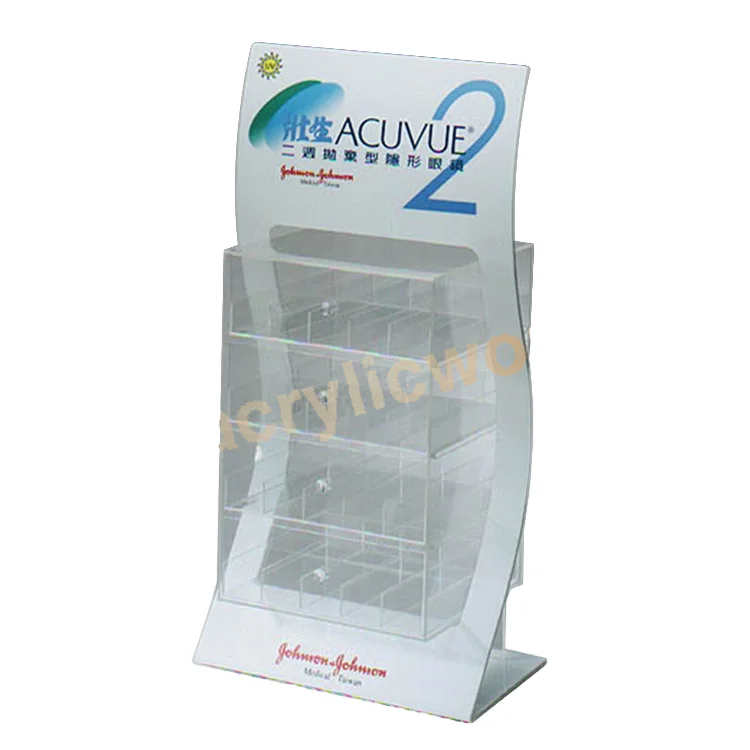 Jihong Wholesale Customized Acrylic Contact Lens Display Box 3-4mm Thick Glasses Storage Box for Display Stand Use