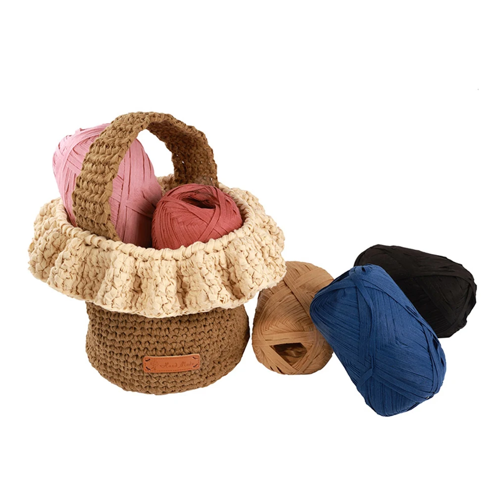 Heny Sale Natural Yarn Skein 100% Polyester Summer Paper Raffia Yarn For Crochet Sun Hat
