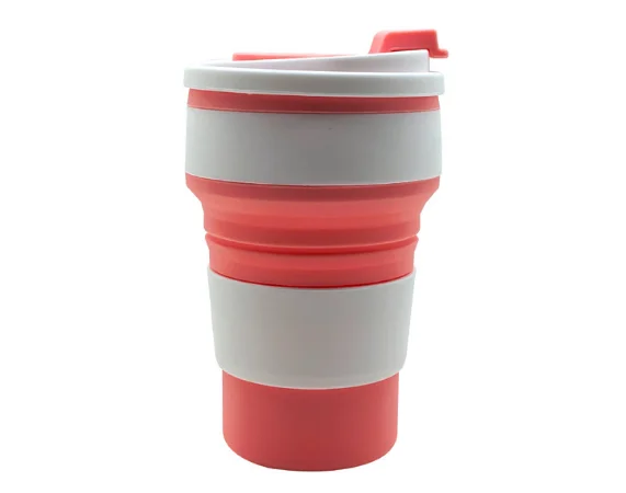 Custom 350ml Outdoor Collapsible Folding Silicone Travel Coffee Mug Cup Foldable