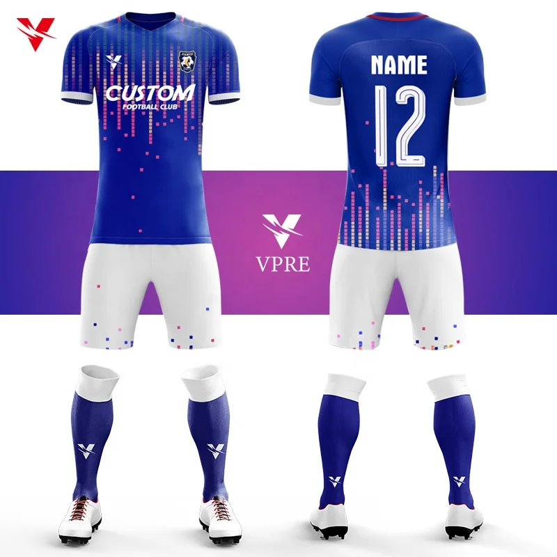 Personalized Sublimation football team kits Custom Football Jersey Shirt Sets Design Mens Black And White thailand jersey F539