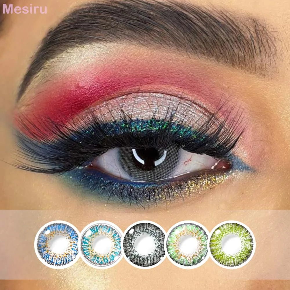 2023 Mesiru Wholesale Korea Style Natural Soft Yearly Colored Contact Lens Case Daily Use Lenses With Private Label