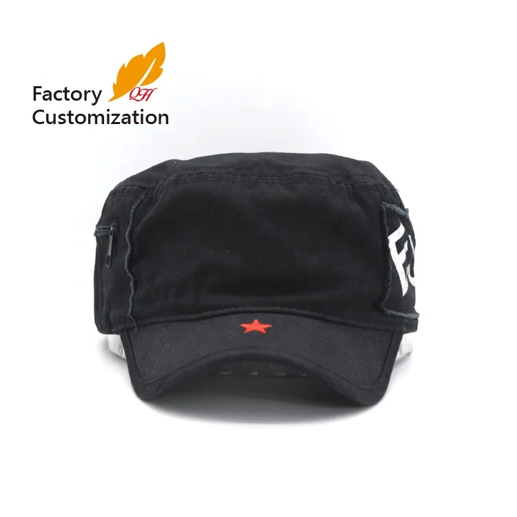 Amazon hot sale washed military cap customized washed worn military cap soft film piercing army cap