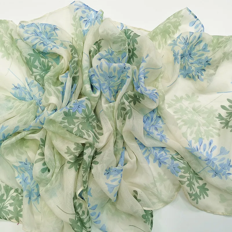 Screen Printing Scarf Spring/Summer Thin Woven Japanese Style Cape