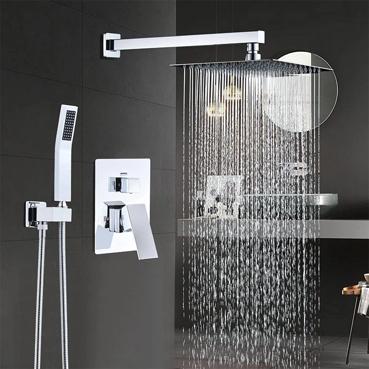 faucets wholesale luxury wall mount shower faucets Brass concealed rain shower set