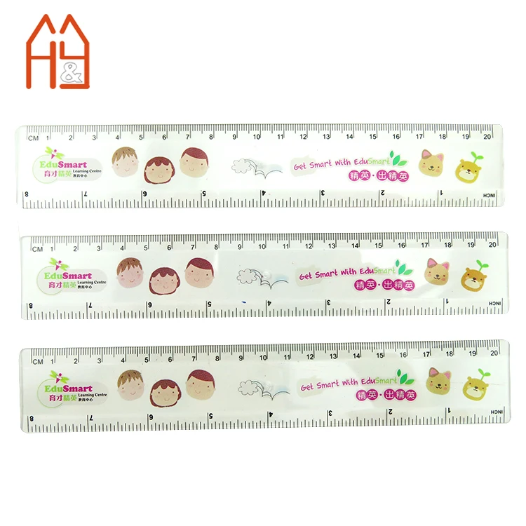 
Custom 15cm/6 inch 30cm/12 inch transparent plastic straight ruler with customized logo print for school and office. 