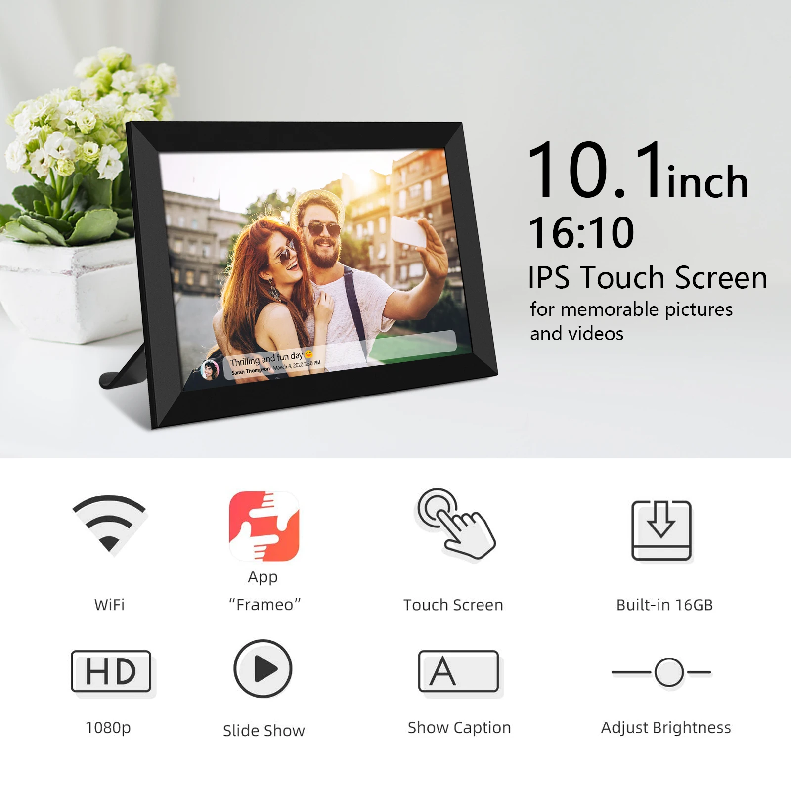 Frameo app  WiFi android LCD led touch screen digital photo frame10.1 Inch Electronic Digital Photo frame