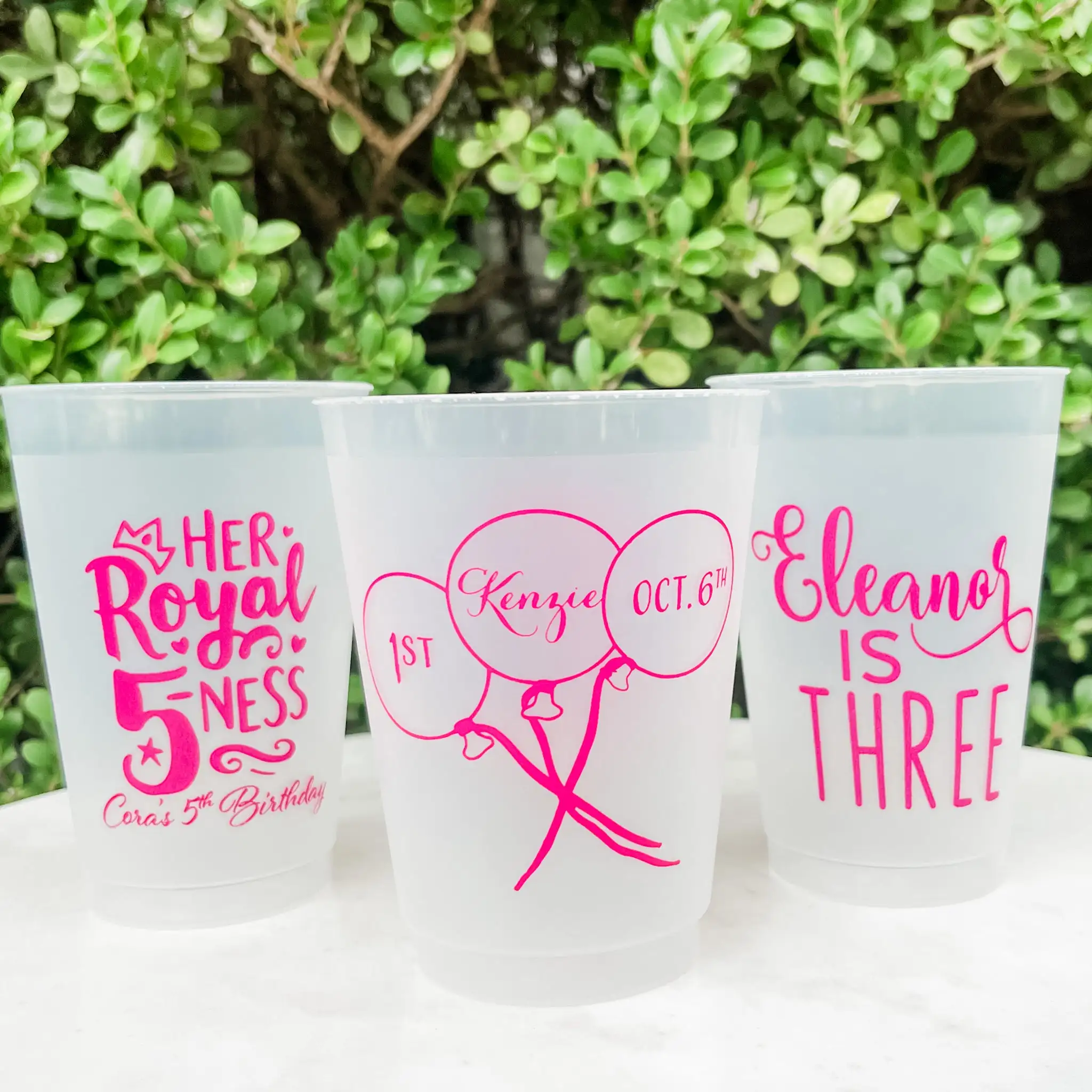 Wedding party use Custom logo printing 16oz reusable frosted plastic cups