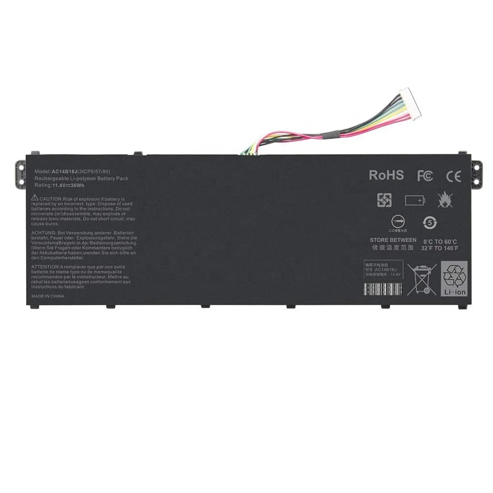 Laptop Battery AC14B18J For Acer N15Q3 Aspire Chromebook TravelMate Gateway AC14B13J V3-111 111P V5-122 122P V5-132 V3-371-55DT